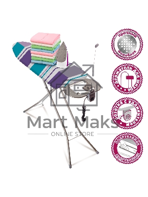 Доска гладильная Мастерица IB-0106, 38*120 см, материал: сталь, хлопок, поролон; столешница: метал. моноблок; розетка с удлинит, подрукавник (2)