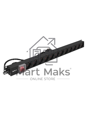 Блок розеток вертикальный ExeGate ServerPro PDU-V120 Al-12S-EU2.5-SW (19