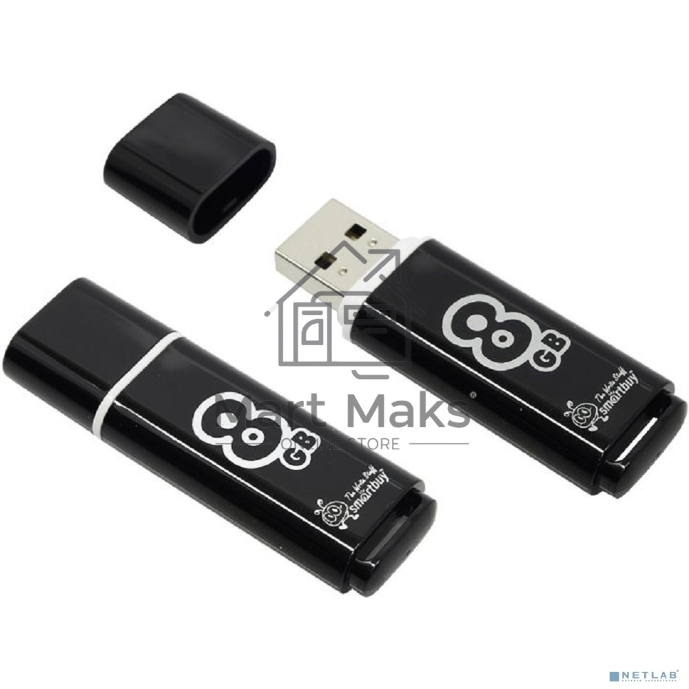 Флешка USB R/W R/W SmartBuy USB Drive 8Gb Glossy series Black SB8GBGS-K