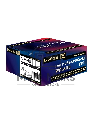 Кулер для процессора ExeGate Wizard EE91-PWM.RGB серебристый, 90 мм, алюминий, 2400 об/мин, 24 дБ, 4 pin, 75 Вт, 48 мм