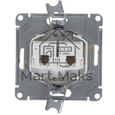 Розетка компьютерная 2-ая компьютерная RJ45+RJ45, кат.5E SE Glossa Графит
