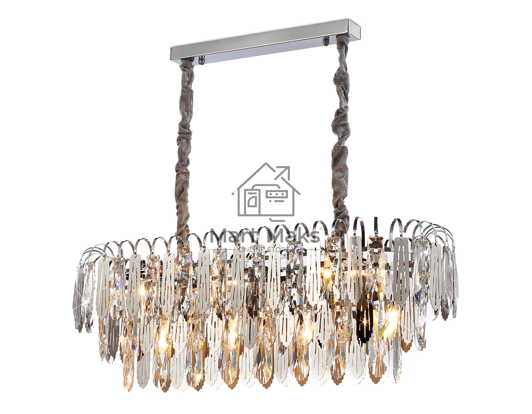 Светильник Ambrella light TR5259/10 CH/CL хром/прозрачный E27*10 max 40W 800*300*270