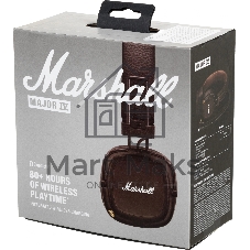 Беспроводные/проводные наушники Marshall Major IV коричневый, накладные, Bluetooth + проводной, беспроводная зарядка, до 80 ч