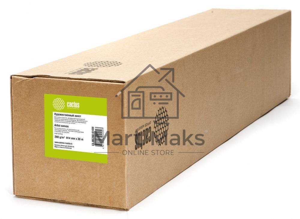 Холст Cactus CS-MC260-91430 914мм-30м/260г/м2/белый матовое синтетика для струйной печати втулка:50.8мм (2