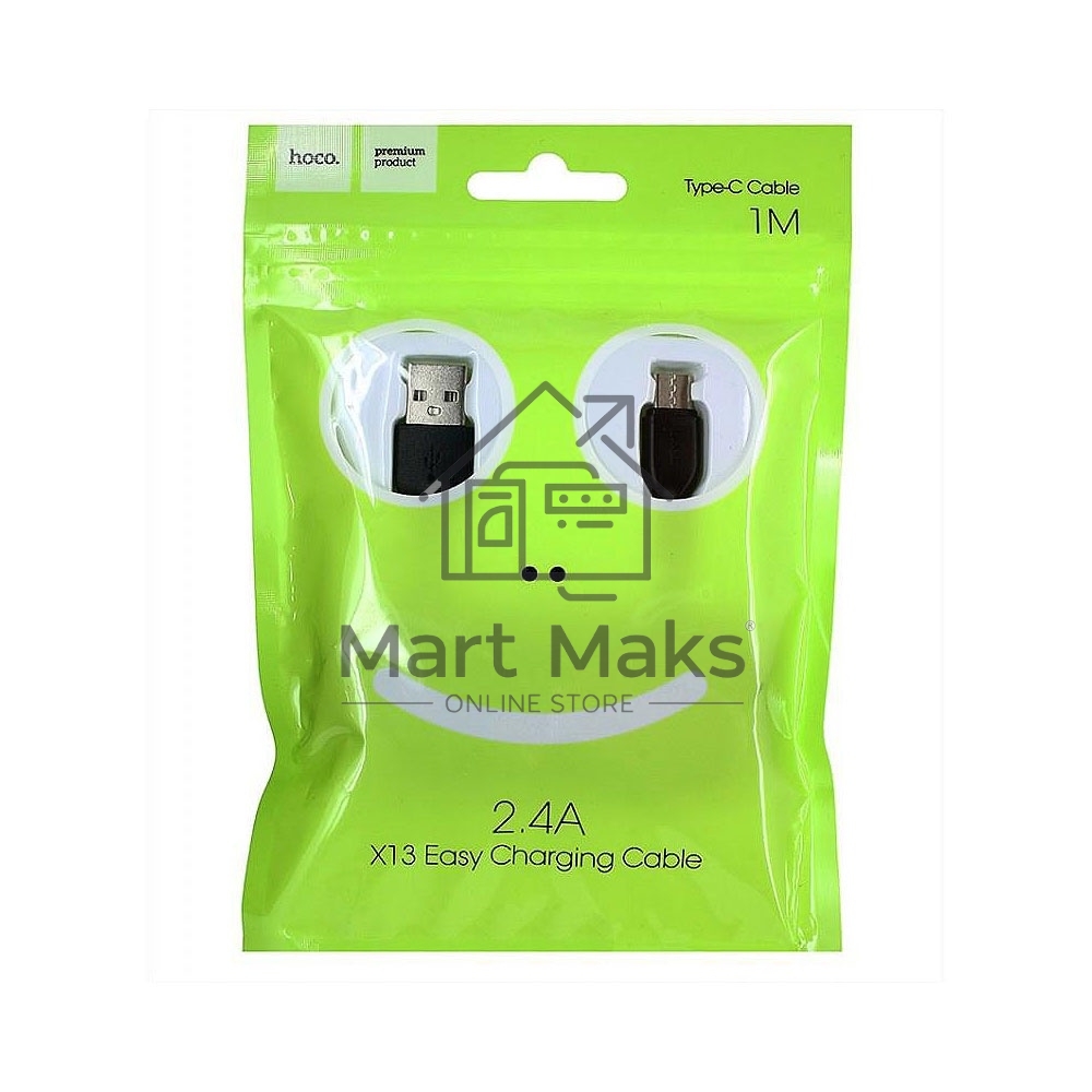 Кабель USB 2.0 hoco X13, AM/Type-C M, черный, 1м