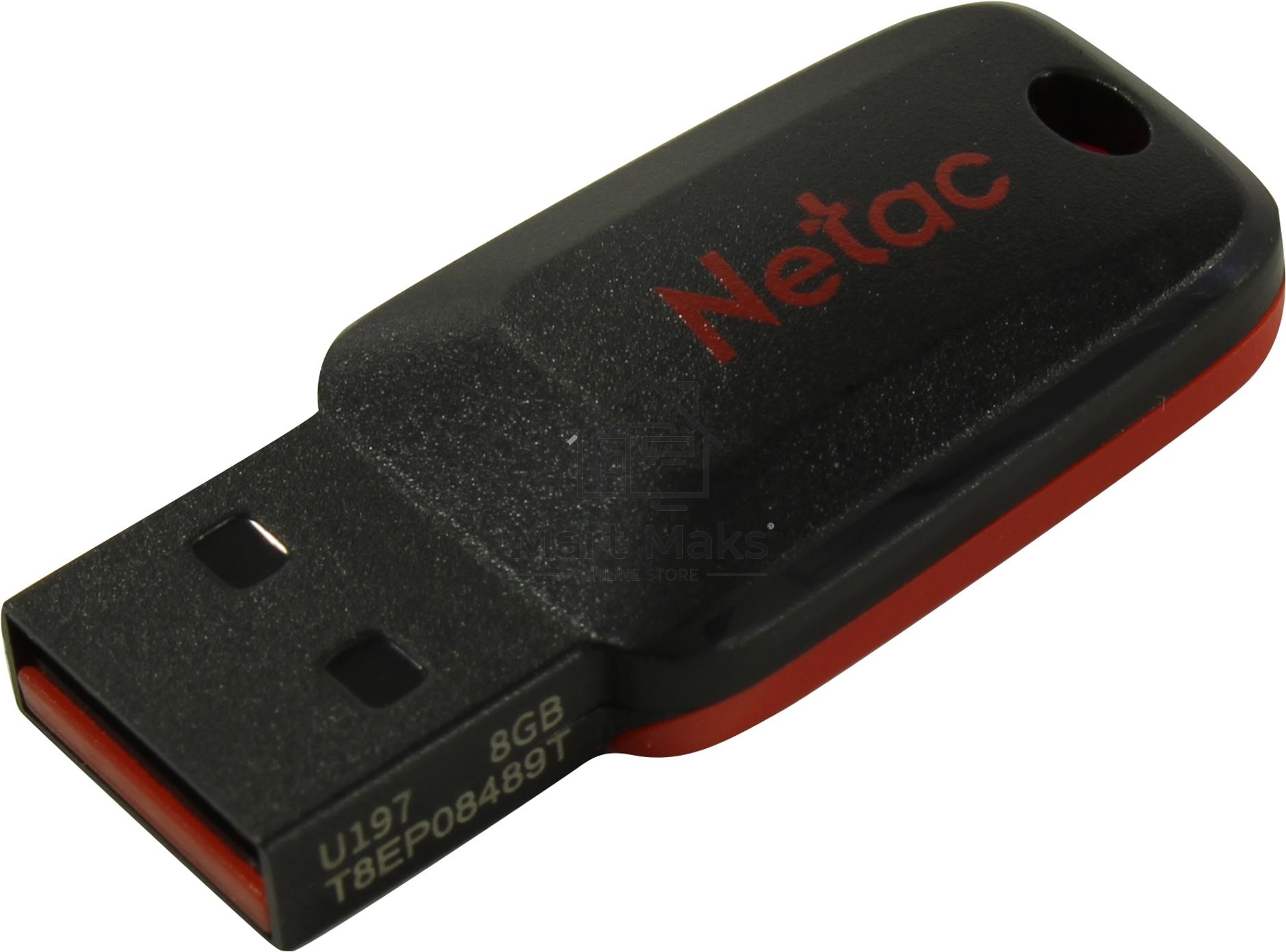 Флешка USB R/W R/W Netac U197 8Gb <NT03U197N-008G-20BK>, USB2.0, пластиковая, черная
