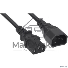 Кабель питания Filum ПВС-АП 3x1.0 С13 - C14, 220/250В, 10А, чёрный, 3м [FL-PC-C13/C14-C-3.0-BK]