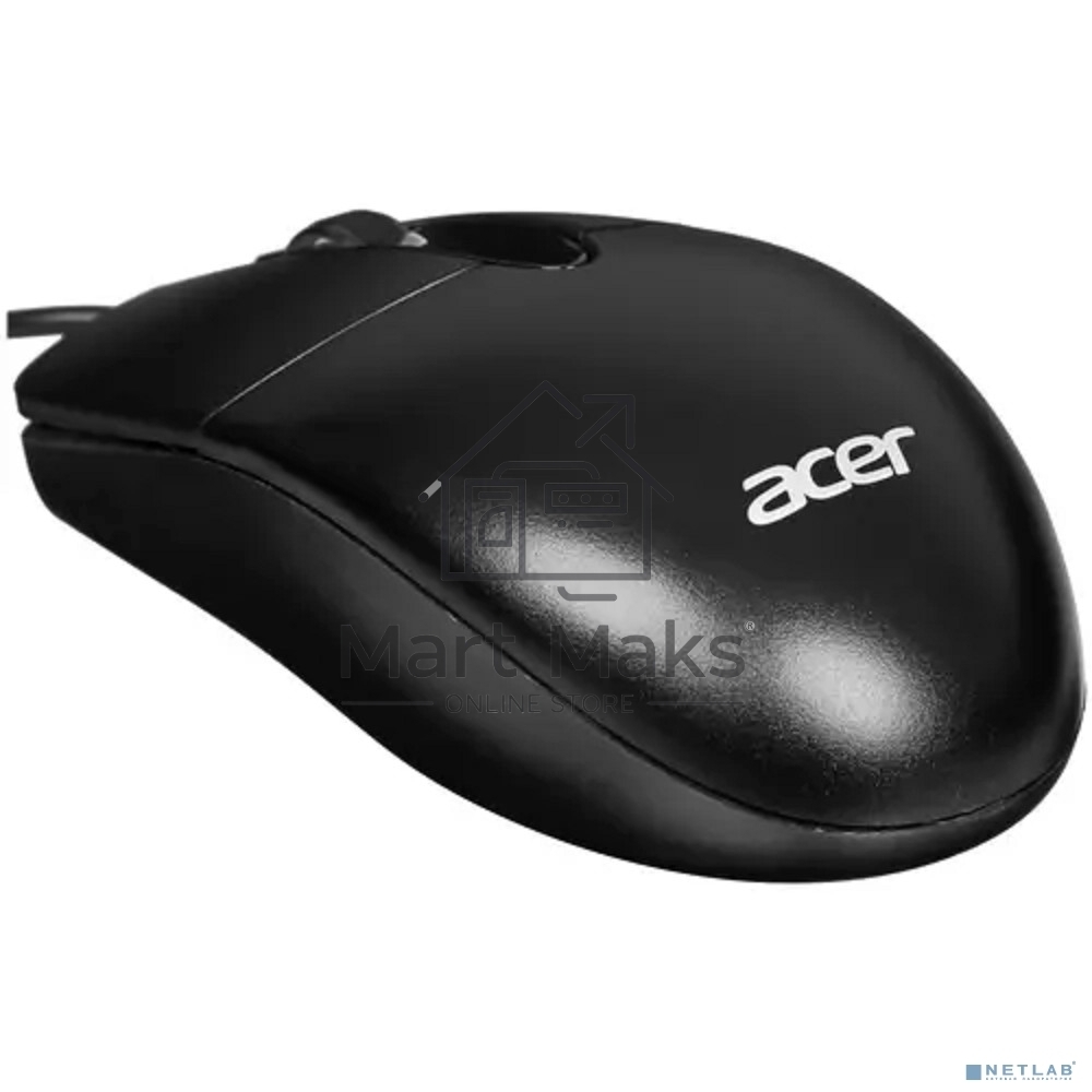 Мышь проводная Acer OMW300 черный, 1200 dpi, USB, кнопки - 3