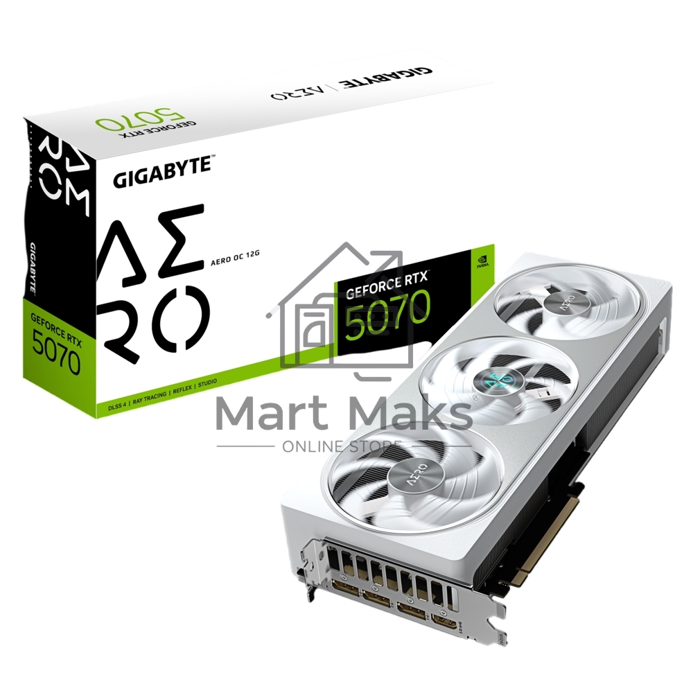Видеокарта Gigabyte PCI-E GV-N5070AERO OC-12GD 1.0 NVIDIA GeForce RTX 5070 12Gb 192bit GDDR7 2805/28000 HDMIx1 DPx3 HDCP Ret