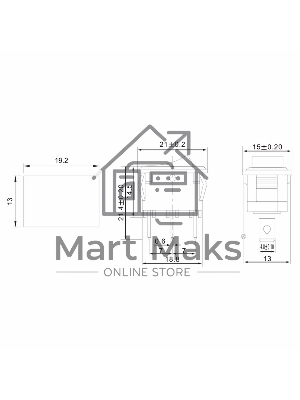 Выключатель клавишный Rexant 250V 6А (3с) ON-ON красный Mini