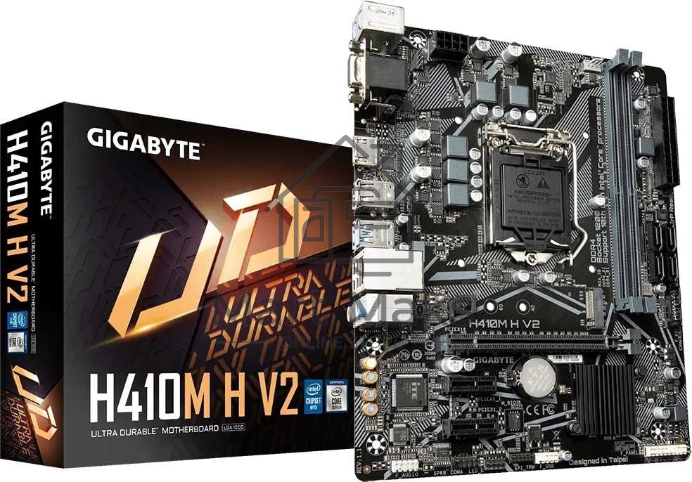Материнская плата Gigabyte H410M H V2 (2.0/2.1), LGA 1200, Intel H470, 2xDDR4, 4xSATA, 1xM.2, 1xPCIe 3.0 x16, 2xPCIe 3.0 x1, 1xHDMI, 1xVGA, 1x 1Gb LAN, 2xUSB-A 3.2 Gen 1, 4xUSB-A 2.0, 3x3.5 мм, 7.1, Micro ATX