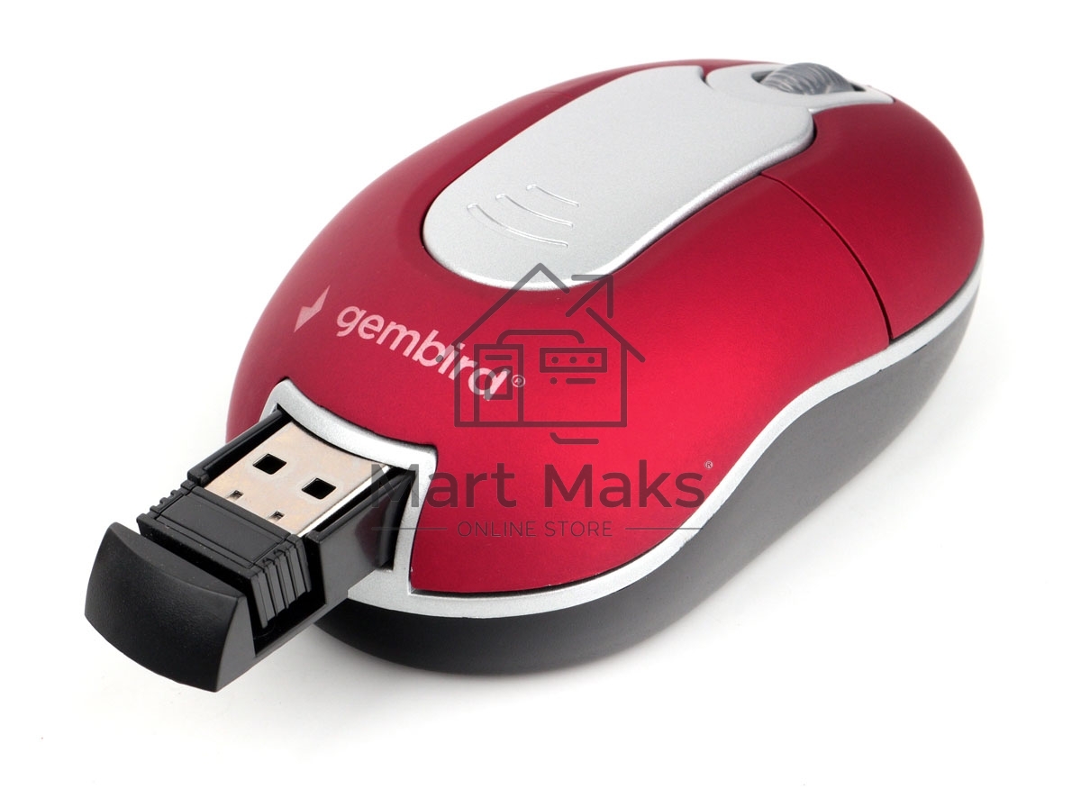 Мышь беспроводная Gembird MUSW-605 красный, 1200 dpi, радиоканал, USB, кнопки - 3