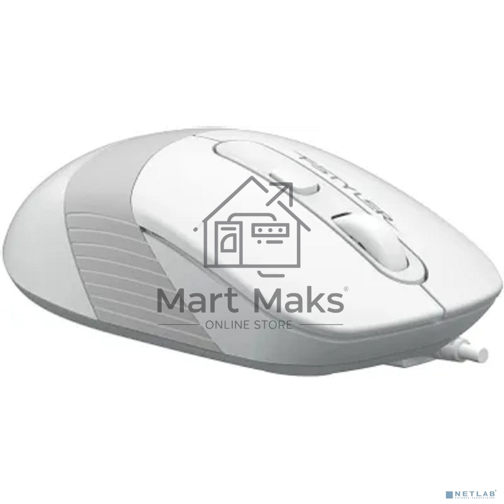 Мышь проводная A4Tech Fstyler FM10S белый/серый, 1600 dpi, USB, кнопки - 4