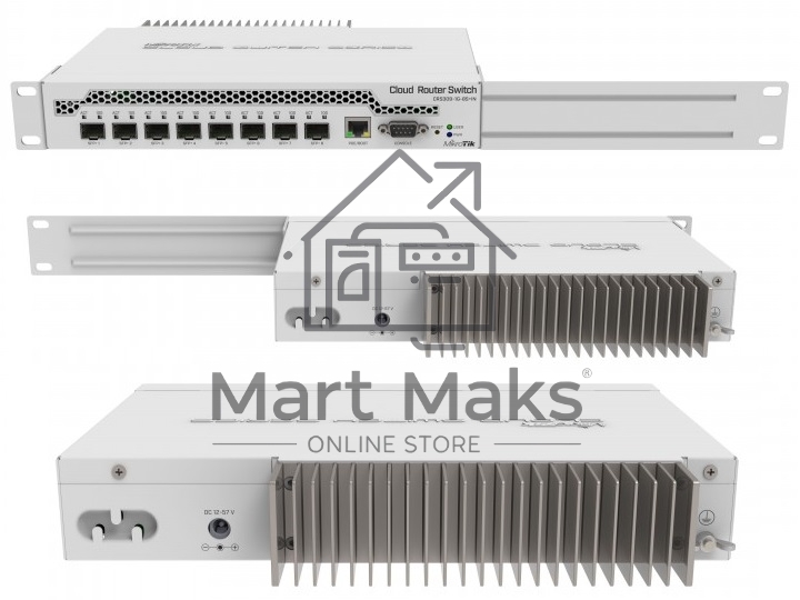 Коммутатор MikroTik CRS309-1G-8S+IN 8 SFP+, dual-core 800MHz CPU, 512MB RAM, POE, RS232 serial port