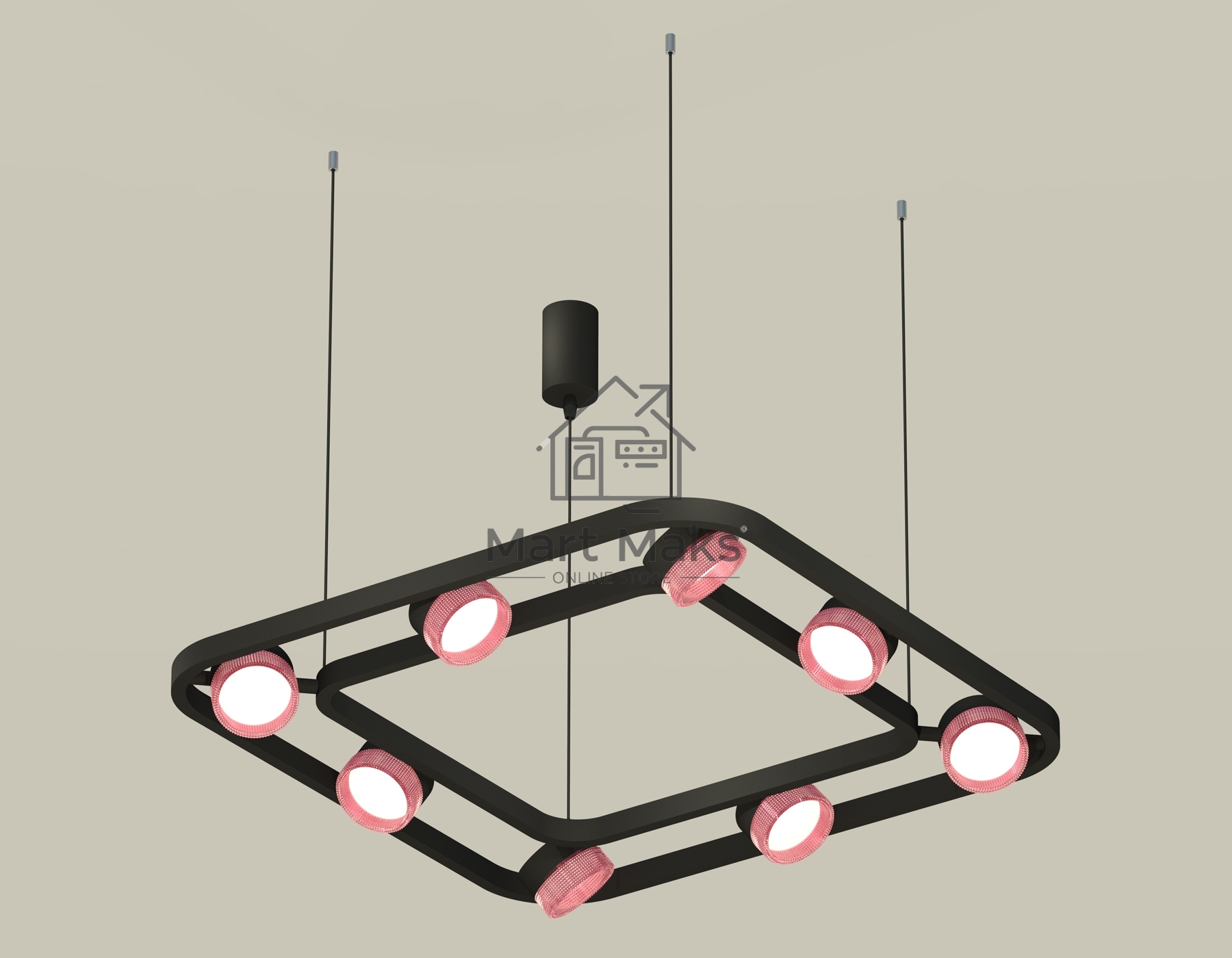 Светильник Ambrella light XB9182201/8 SBK/PI черный песок/розовый GX53 (C9182, N8486)