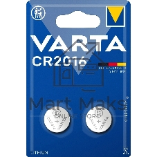 Элемент питания VARTA ELECTRONICS CR 2016 блистер 2	 06016101402