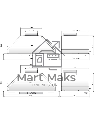 Вытяжка встраиваемая Elikor 52Н-400-П3Д нержавеющая сталь, 50 см, 400 куб. м/ч, 57 дБ