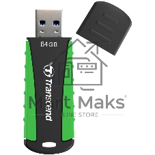 Флешка USB Transcend JetFlash 810 (TS64GJF810), 64Gb, USB 3.0, R/W 100/40, черный/зеленый