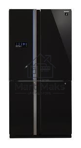 Холодильник Sharp SJ-FS97VBK черное стекло трёхкамерный 393/207 л морозилка снизу