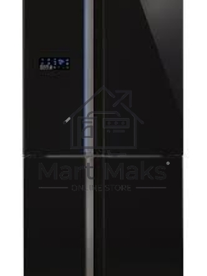 Холодильник Sharp SJ-FS97VBK черное стекло трехкамерный 393/207 л морозилка снизу