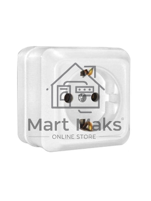 Розетка 1-м ОП Олимп 16А с заземл. белый UNIVersal О0028