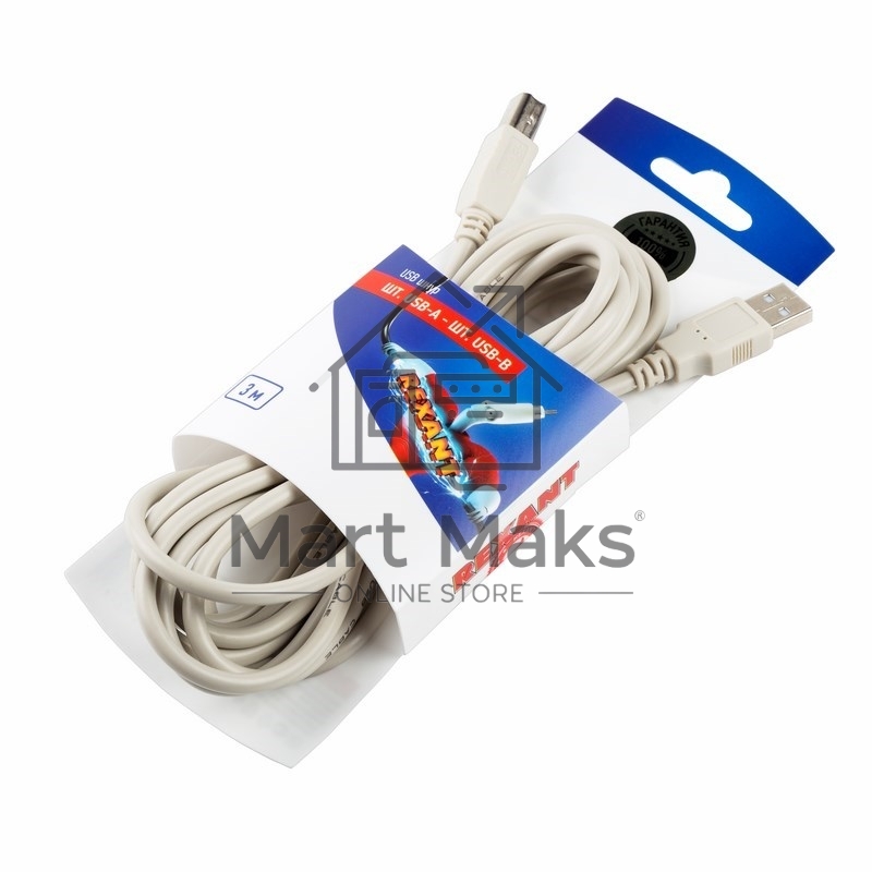 Шнур шт. USB-А - шт. USB-B 3M Rexant