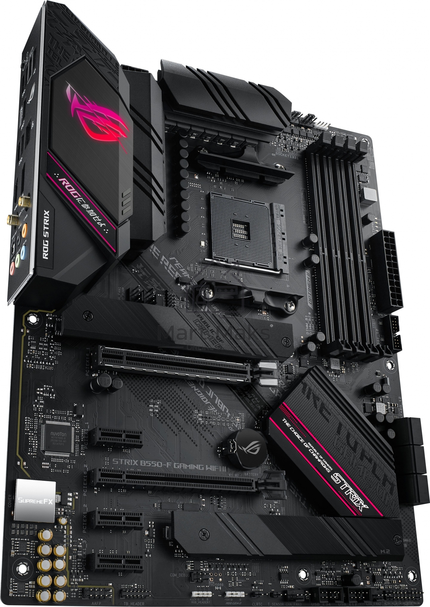 Материнская плата ASUS ROG STRIX B550-F GAMING WIFI II, AM4, AMD B550, 4xDDR4, 6xSATA, 2xM.2, 1xPCIe 3.0 x4, 1xPCIe 4.0 x16, 3xPCIe x1, 1xDP, 1xHDMI, 1x 2.5Gb LAN, 1xUSB-A 3.2 Gen 2, 2xUSB-A 3.2 Gen 1, 1xUSB-C 3.2 Gen 2, 5x3.5 мм, 7.1, ATX