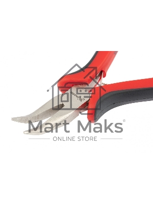 Длинногубцы Matrix Mini, 130 мм, никелированные, изогнутые, авторазжим, двухкомпонентные рукоятки