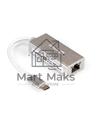 Кабель-адаптер ExeGate EXE-725C-45 (USB3.0 Type-C --> 1xRJ45 UTP 100Mbps/1000Mbps/2.5Gbps, Realtek Chipset RLT8156, корпус алюминиевый, серебристый)