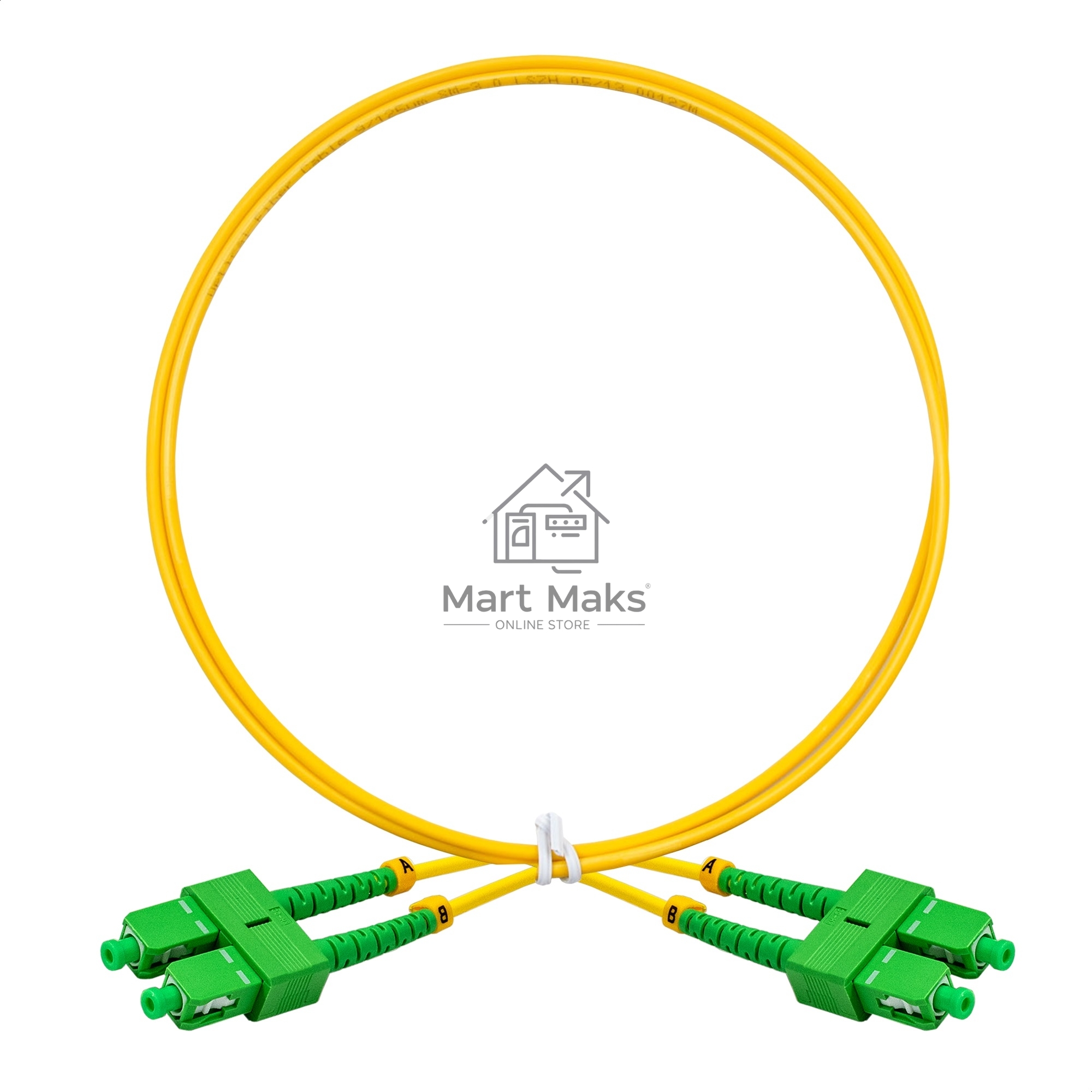 Патч-корд волоконно-оптический ExeGate FC-D-9-SC/APC-SC/APC-1M-LSZH (Шнур ВО SM 9/125 (OS2/G.652.D), SC/APC-SC/APC, Duplex, LSZH, 1м)