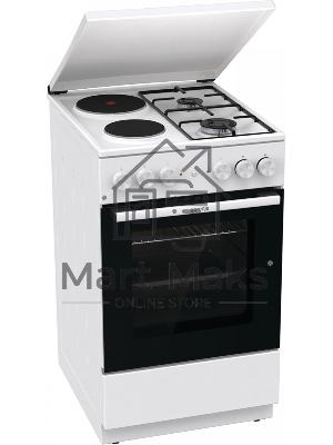 Плита комбинированная Gorenje GK5A12WG белый, конфорок 2 газовых и 2 электрических, духовка 68 л, 50 см x 85 см x 59.4 см