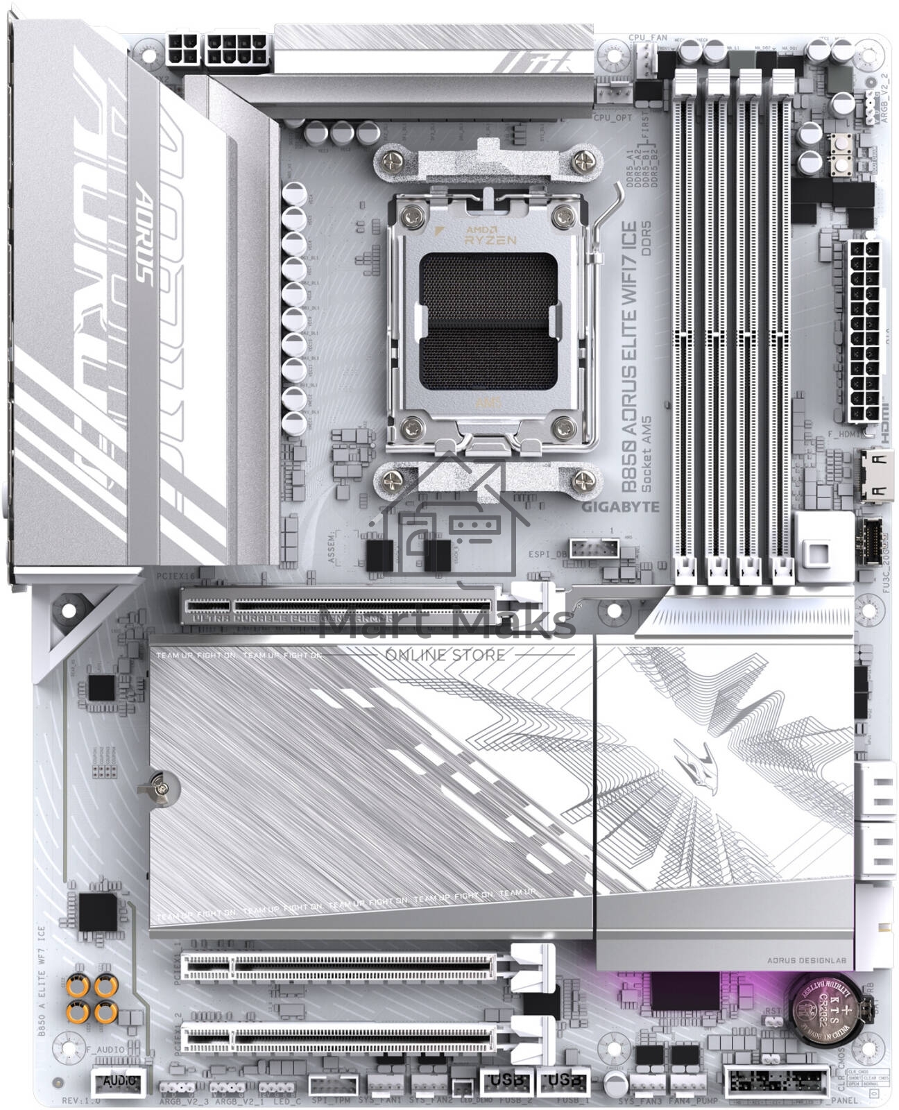 Материнская плата Gigabyte B860 AORUS ELITE WIFI7 ICE, LGA 1851, Intel B860, 4xDDR5, 4xSATA, 3xM.2, 1xPCIe 5.0 x16, 2xPCIe 4.0 x1, 1xHDMI, 2xDP, 1x 2.5Gb LAN, 6xUSB-A 3.2, 1xUSB-C 3.2, 4xUSB-A 2.0, 2x3.5 мм, 7.1, ATX