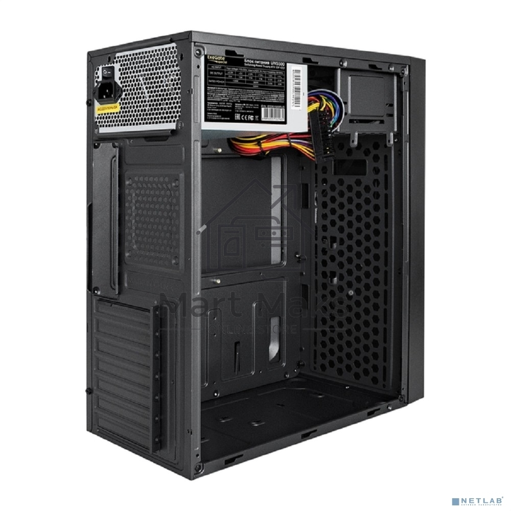Компьютерный корпус Miditower ExeGate AA-440U-UNS500 (ATX, БП UNS500 с вент. 12см, 2хUSB+1хUSB 3.0, аудио, черный)