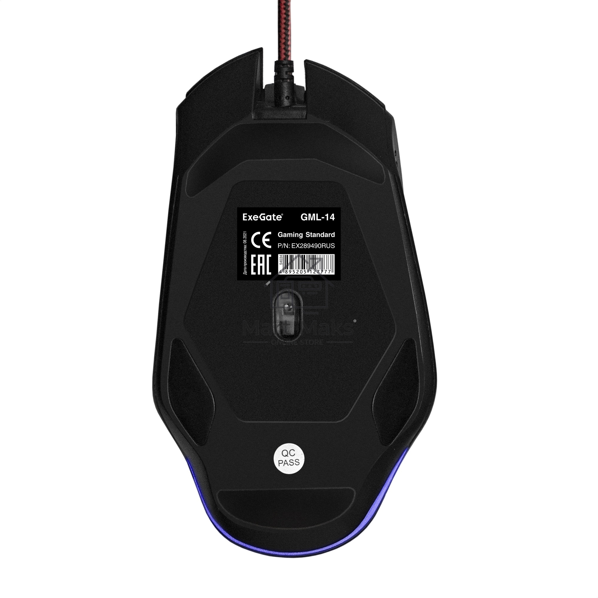 Мышь проводная ExeGate Gaming Standard Laser GML-14 черный, 4000 dpi, USB, кнопки - 8