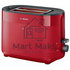 Тостер Bosch TAT2M124 красный, 950 Вт, 2 слота