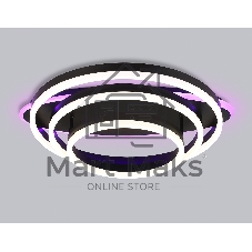 Потолочный светодиодный светильник FA8524 BK черный 146W 3000K-6400K+RGB 560*500*150 (ПДУ РАДИО 2.4G)