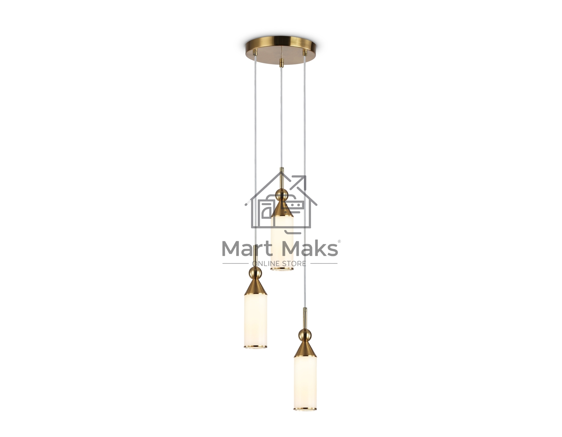 Светильник Ambrella light LH55272/3 BS/FR латунь/белый матовый E14 max 40W D230*1200