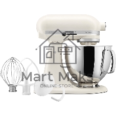 Миксер KitchenAid 5KSM125EPL кремовый, стационарный, 300 Вт, 4.8 л, 10 скоростей