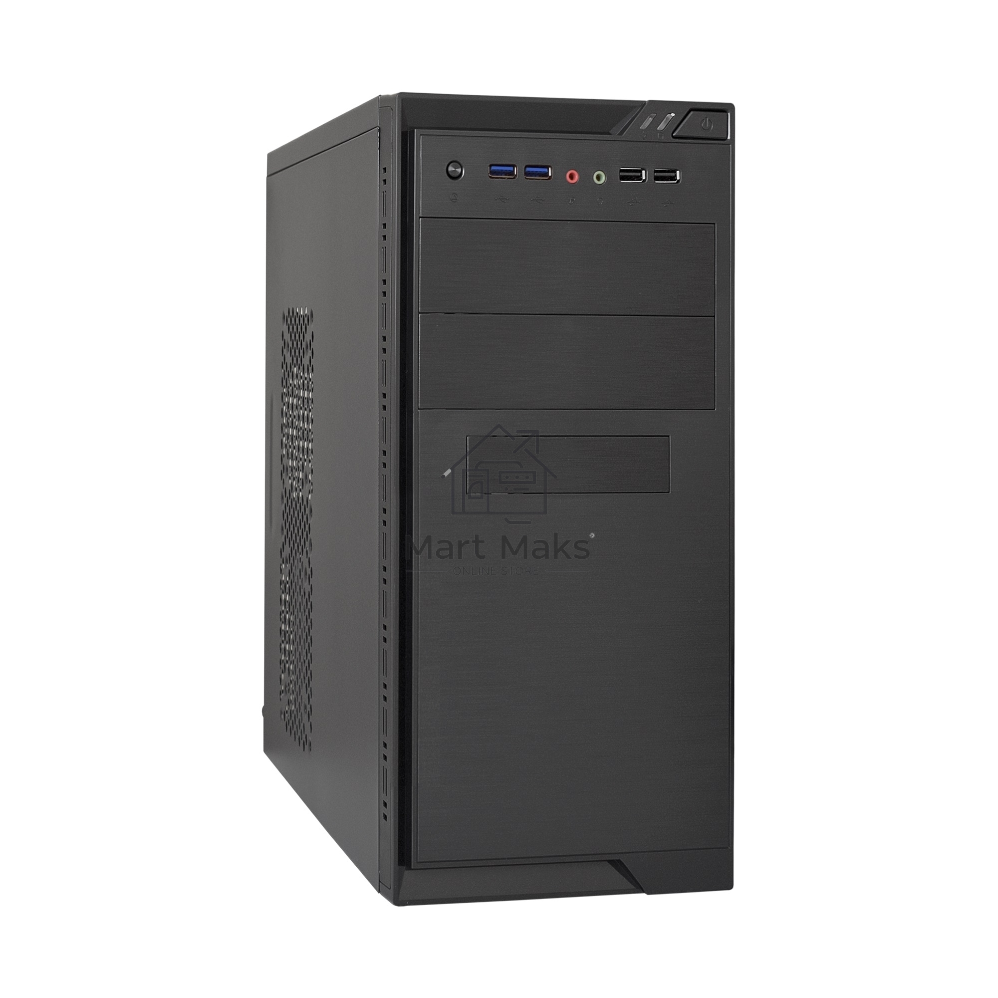 Компьютерный корпус Minitower ExeGate MA-372UX Black, mATX <UN350, 120mm> 2*USB+2*USB3.0, Audio