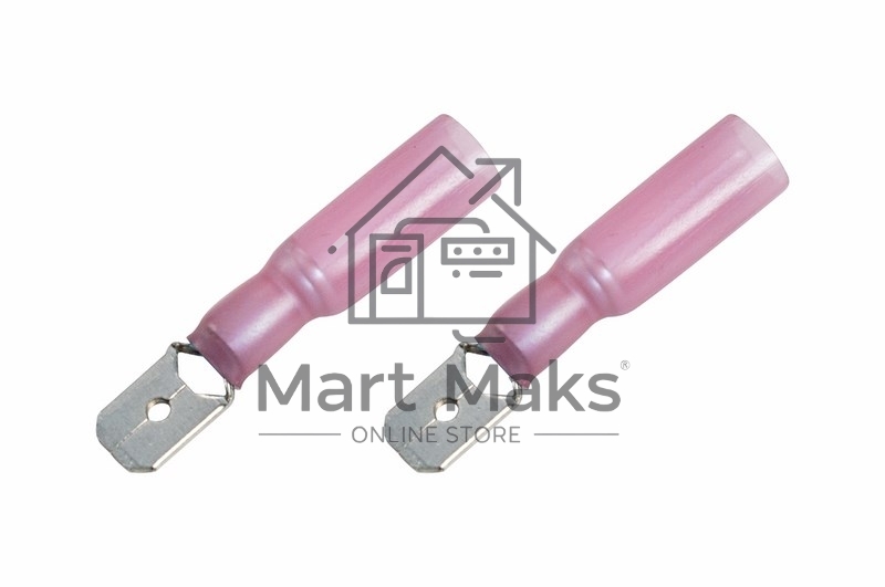 Клемма плоская изолированная термоусаживаемая штекер 6.35 мм 0.5-1.5 мм² РПи-п-т 1.5-(6.3)) красный Rexant