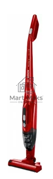 Пылесос вертикальный/ручной Bosch BBHF214R красный, питание от аккумулятора, 150 Вт, уборка сухая, пылесборник 0.4 л, работа от АКБ max 35 мин.