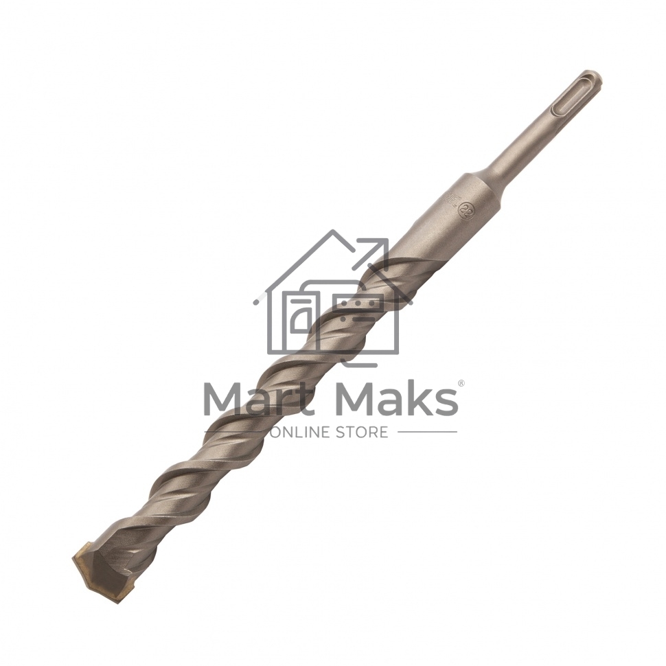 Бур по бетону, двойная спираль, Cobalt W-tip, 22x260 мм, SDS PLUS Denzel