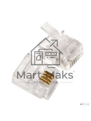 Коннектор ExeGate PL11-4P4C-100 RJ-11 телефонный разъем (4P4C), золотое напыление (100шт)