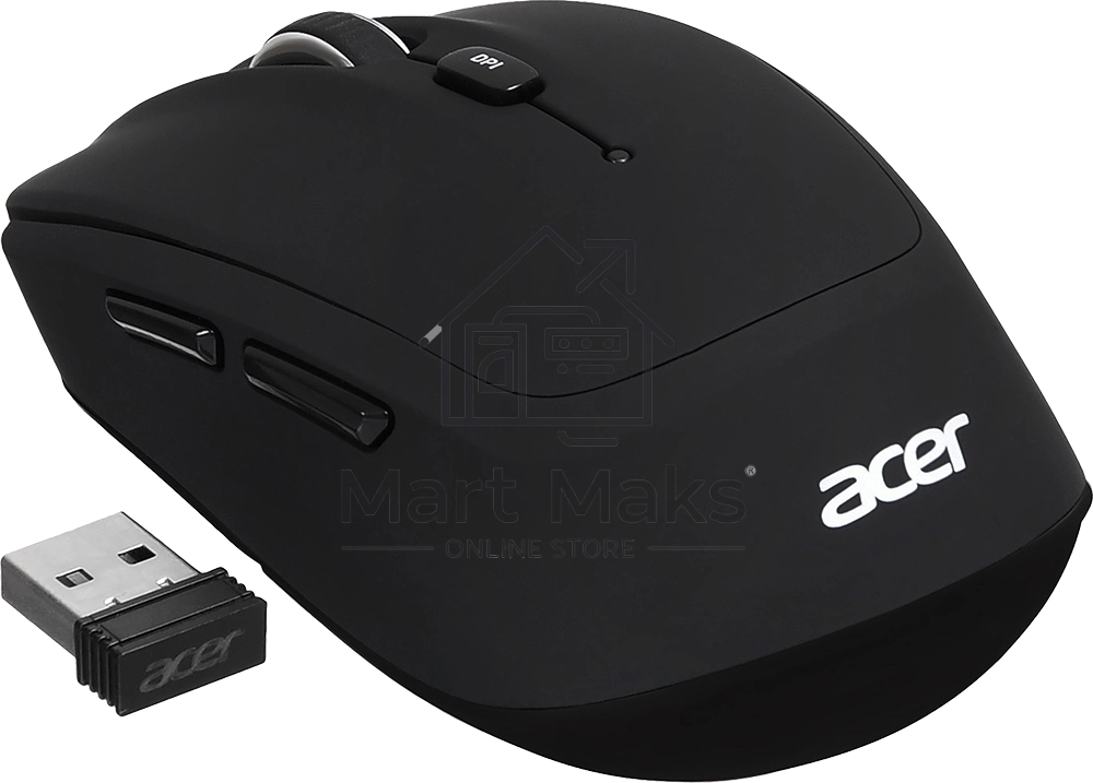 Мышь беспроводная Acer OMR050 черный, 1600 dpi, радиоканал, Bluetooth, USB, кнопки - 6
