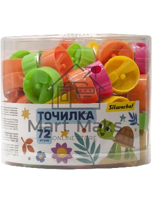 Точилка для карандашей ручная Silwerhof 191082 Веселые друзья, 1 отверстие, пластик, ассорти