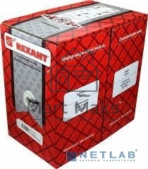 Кабель витая пара Rexant U/UTP, категория 5e, ZH нг(А)-HF, 4PR, 24AWG, внутренний, серый, 305 м