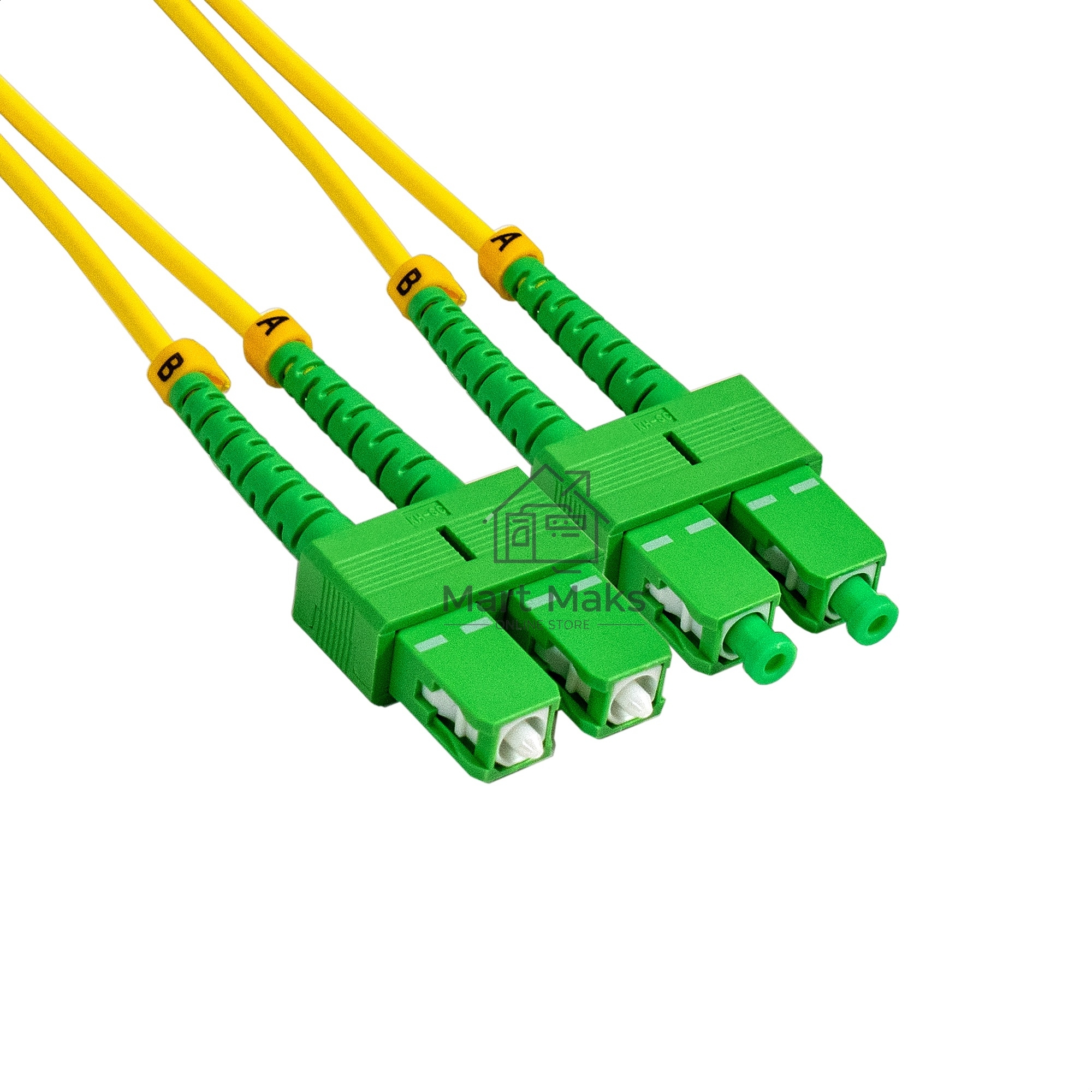 Патч-корд волоконно-оптический ExeGate FC-D-9-SC/APC-SC/APC-1M-LSZH (Шнур ВО SM 9/125 (OS2/G.652.D), SC/APC-SC/APC, Duplex, LSZH, 1м)