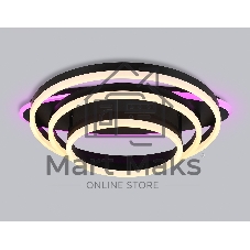 Потолочный светодиодный светильник FA8524 BK черный 146W 3000K-6400K+RGB 560*500*150 (ПДУ РАДИО 2.4G)