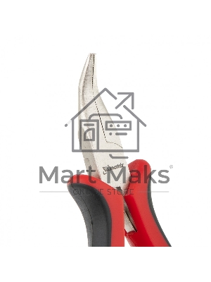 Длинногубцы Matrix Mini, 130 мм, никелированные, изогнутые, авторазжим, двухкомпонентные рукоятки