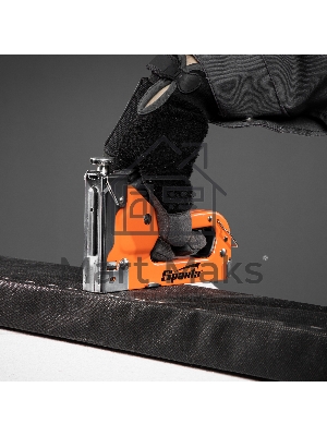 Набор: степлер мебельный регулируемый, скобы 500 шт, рулетка 2м., тип скобы 53, 4-14 мм Sparta